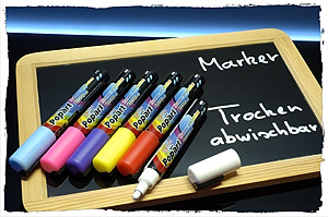 write on! mini blackboard mit popart marker beschriftet